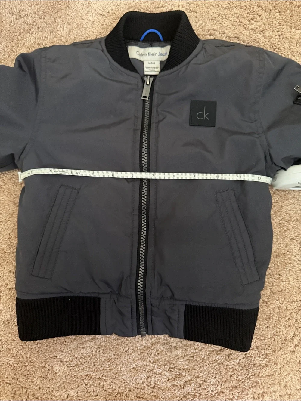 Calvin Klein Jeans Boys Charcoal Gray MA-1 Bomber Jacket Size 4T M(4)